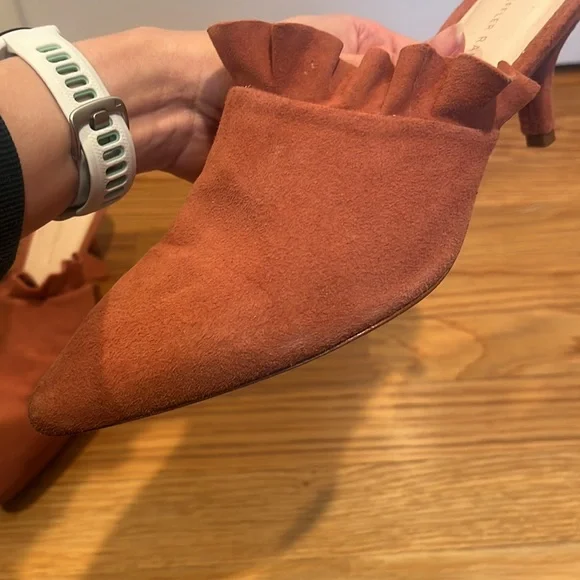 Loeffler Randall Berkley Mule Heels Suede Dusty Rose 8.5 Kitten Heel - Picture 9 of 10